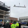 Final beam placement at Vast Bank building