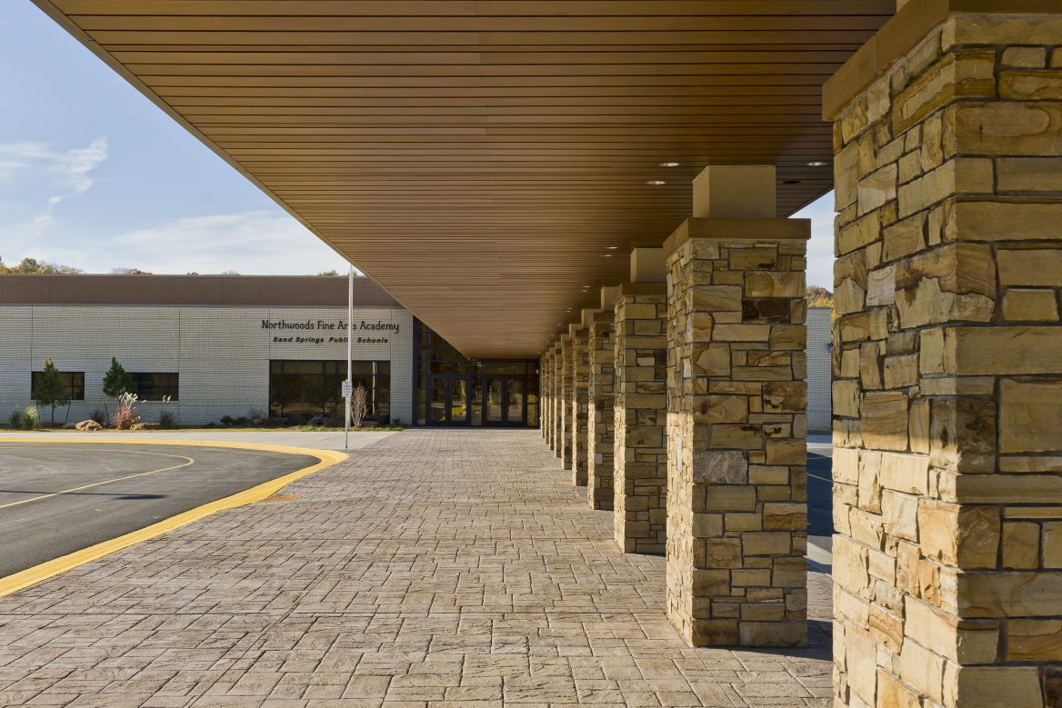 Main Entrance at Northwoods Fine Arts Academy, Exterior