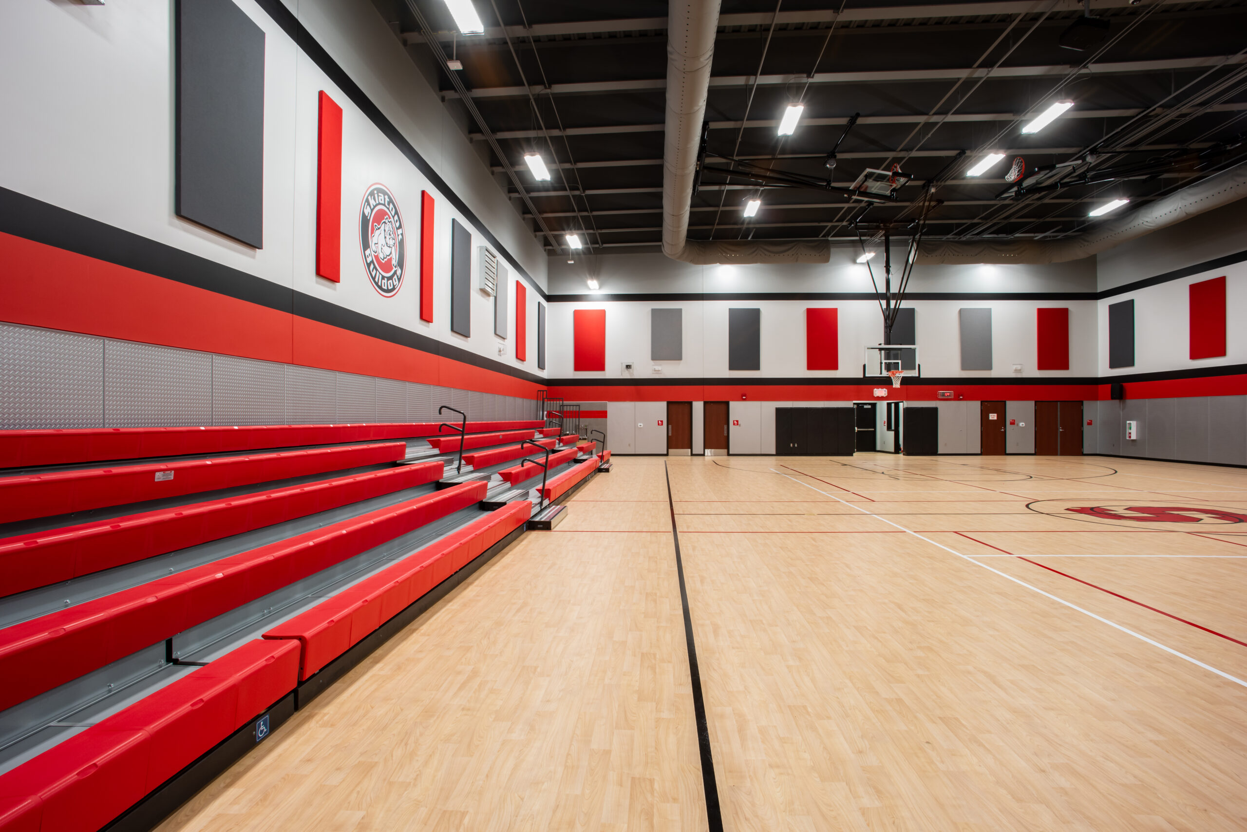 Skiatook Public Schools Elementary Gym side bleachers & Shelter